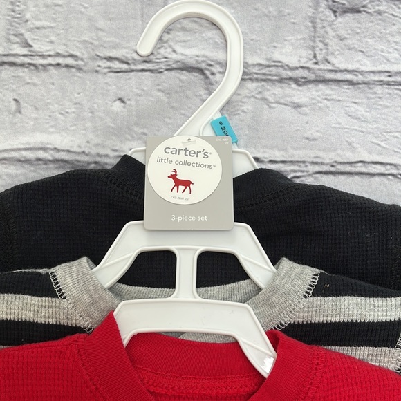 Carters Baby 3piece set of thermal long sleeve onesies Size 6 months NWT - Picture 4 of 5
